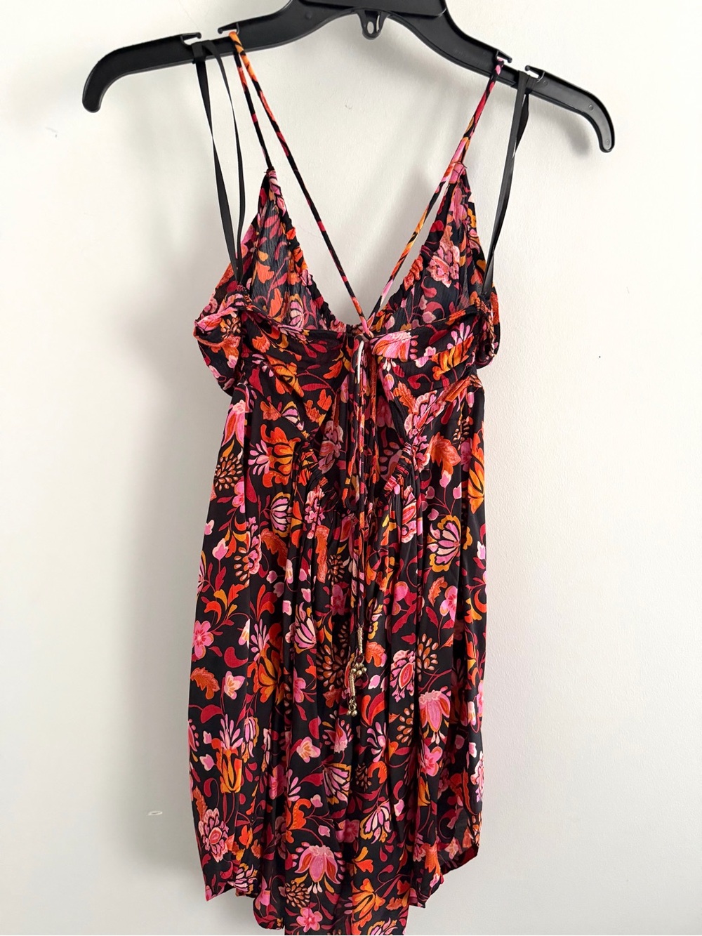 FREE PEOPLE Pixie Printed Tunic Size Small - Black Motif Boho Floral Top - NWT - Picture 4 of 11